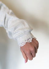 Ampersand Avenue University Full Zip-Grey Lace