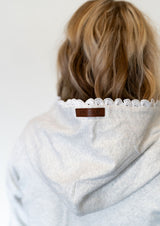 Ampersand Avenue University Full Zip-Grey Lace