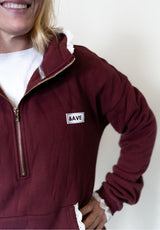 Ampersand Avenue Comfort Zone 1/2 Zip-Maroon Lace