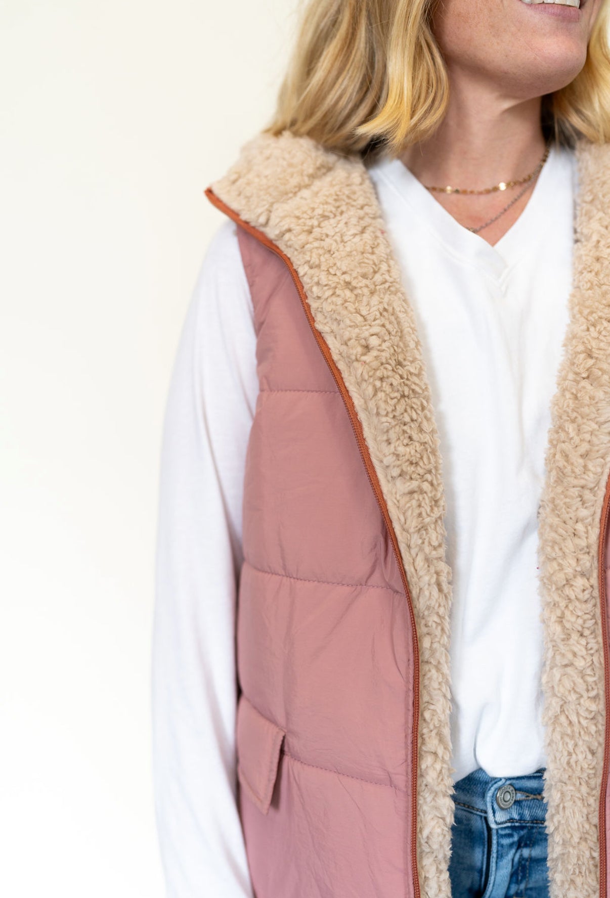 Cozy Chic Reversible Longline Vest