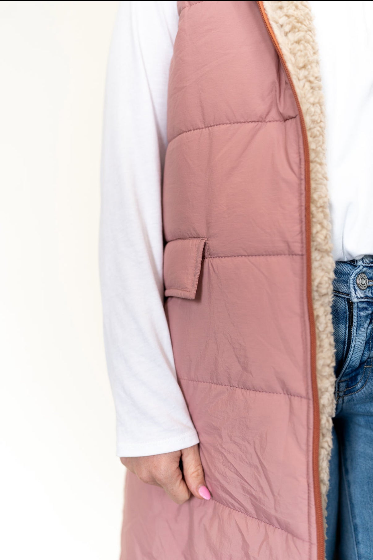 Cozy Chic Reversible Longline Vest