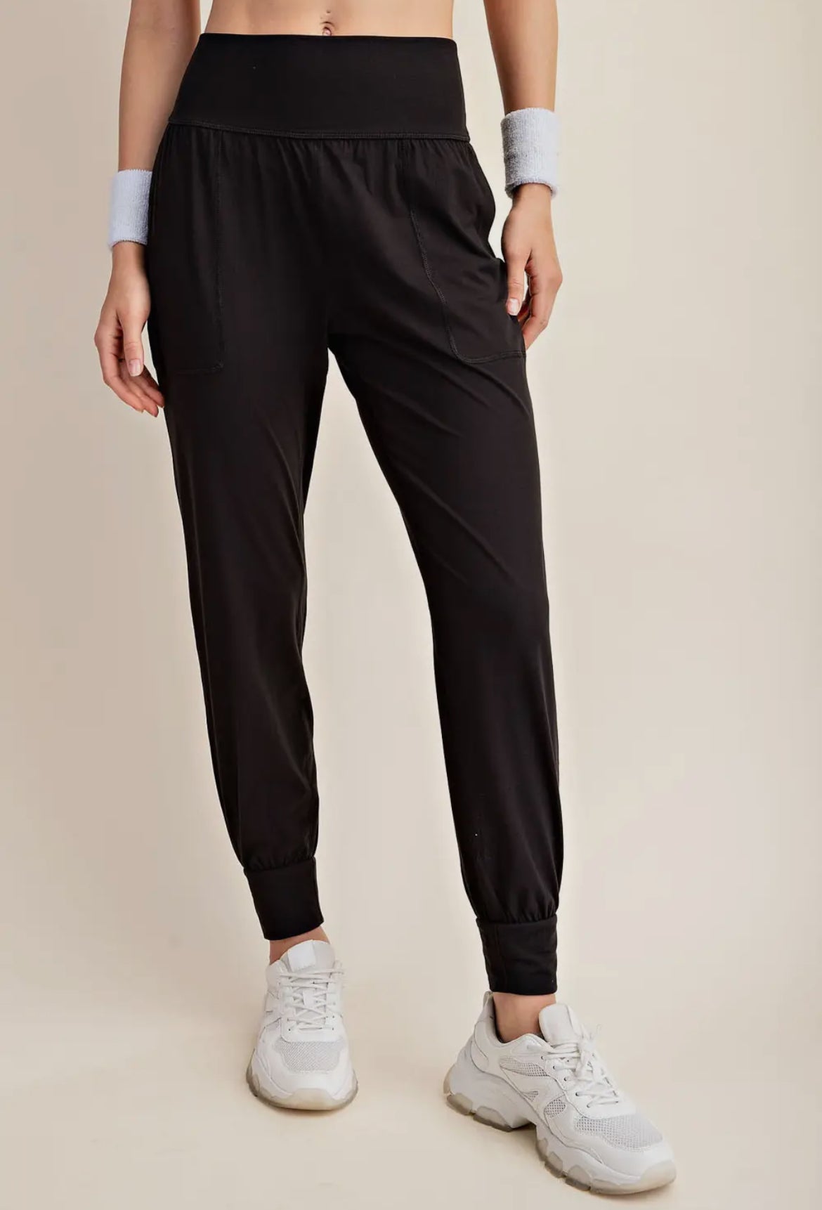 Women's Black Butter Soft Joggers with Pockets