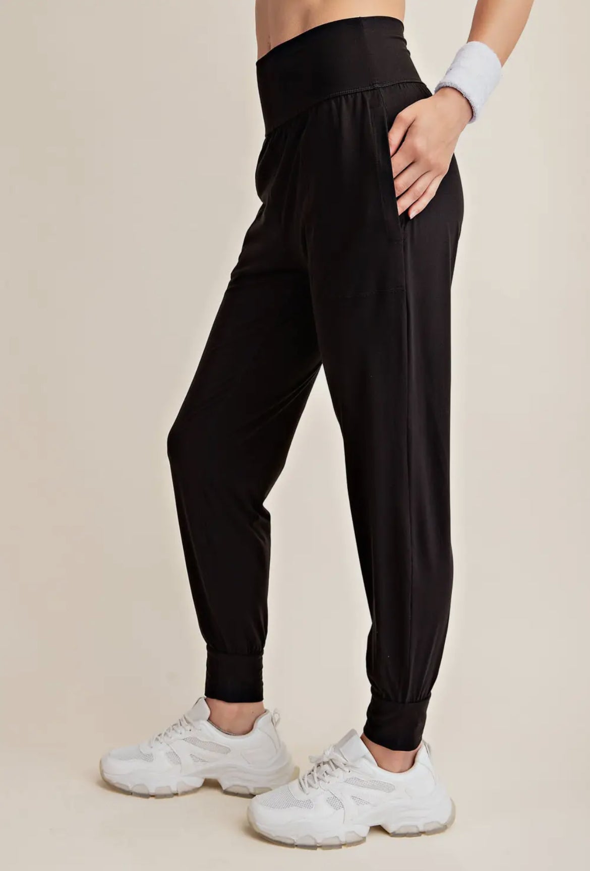 Women's Black Butter Soft Joggers with Pockets