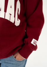Lulu Mac Cardinal/White-Stitch Crewneck | Women's