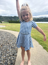 Navy Gingham Active Dress | Toddler & Youth