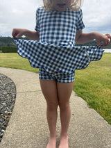 Navy Gingham Active Dress | Toddler & Youth