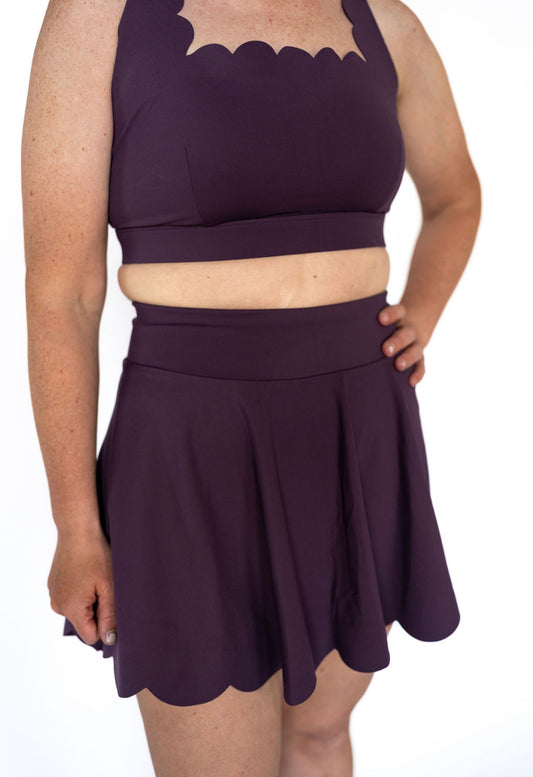 Scalloped Perfection Skort– Plum