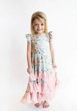 Bella Mint Floral Ruffle Dress | Toddler & Youth