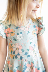 Bella Mint Floral Ruffle Dress | Toddler & Youth