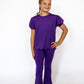 Girl's Scalloped Tee- Purple