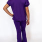 Girl's Scalloped Tee- Purple