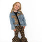 Girl's Leopard Patch Denim Jacket