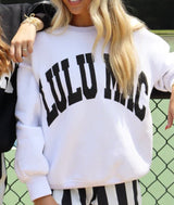 Lulu Mac White & Black Puff Crew Neck | Women's