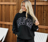 Lulu Mac Black Stitch Mockneck Terry Cloth Top | Women's