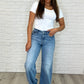 Karis High Rise Vintage Wash Retro Wide Leg