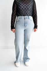 Hidden LA Jeans, Logan "Dad" style, studded, comfort and stretch