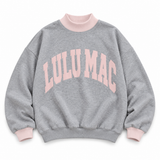Lulu Mac Puff Mock Neck Sweatshirt - Grey/Light Pink | Women's
