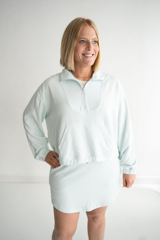 Women's comfy and soft athleisure skort in beautiful seafoam green