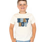 Birthday Boy Tee , “BDAY BOY” chenille patch design
Soft + stretchy cotton blend
Unisex fit for toddlers and big kids