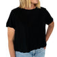 Timeless, flattering, and effortlessly cool—our black bubble tee is your wardrobe’s new best friend. With its relaxed fit and subtly cinched bubble hem, this essential tee adds instant polish to even your most laid-back looks. Dress it up or down, this one’s a multitasker.

✨ Pairs perfectly with everything from distressed denim to flowy skirts—because black truly goes with it all.

Details:

Buttery-soft fabric with breathable comfort

Bubble hem for a flattering, slightly cropped fit

Crew neckline &amp; 