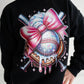 Youth and toddler crewneck sweatshirt with dazzling bow baseball design