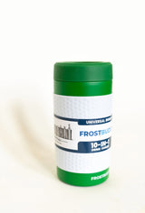 Green and white container labeled 'Frostbuddy' on a white background. Golf Design
