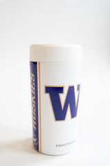 Tumbler with a purple "W" logo for Washington Huskies on a white background