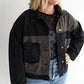 Classic black denim with a twist, Leopard print paneling for that fierce, fashion-forward edge,Two oversized chest pockets for utility + style, Relaxed fit and full button front, 65% Cotton | 35% Polyester