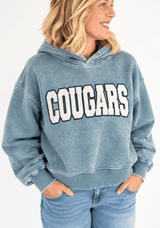 Acid Wash Cougar Hoodie | Women's - Teigan & Co