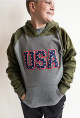 All - American Camo Sleeve Hoodie | Youth - Teigan & Co