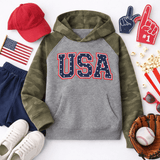 All - American Camo Sleeve Youth Hoodie - Teigan & Co