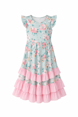 Bella Mint Floral Ruffle Dress | Toddler & Youth - Teigan & Co