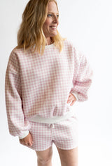 Blush Gingham Lounge Set | Women's - Teigan & Co