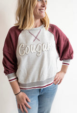 Cougars Cozy Colorblock Crew | Women's - Teigan & Co