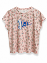 Floral USA Pennant Tee - Teigan & Co
