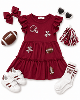 Friday Night Lights Maroon Dress | Toddler & Youth - Teigan & Co