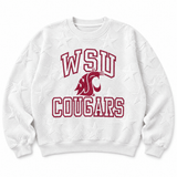 GameDay Couture WSU Cougars Big Play Energy Embossed Star Crewneck | Women's - Teigan & Co