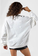GameDay Couture WSU Cougars Big Play Energy Embossed Star Crewneck | Women's - Teigan & Co