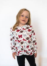 Girl's Game Day Athletic Top - Maroon - Teigan & Co