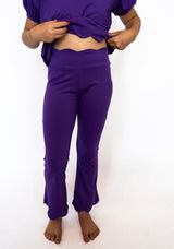 Girl's Scalloped Leggings - Purple - Teigan & Co