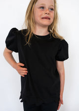 Girls' Scalloped Tee - Black - Teigan & Co