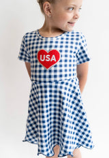 Girls USA Heart Gingham Dress | Toddler & Youth - Teigan & Co