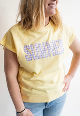 Golden Sumner Gingham Graphic Top | Women's - Teigan & Co