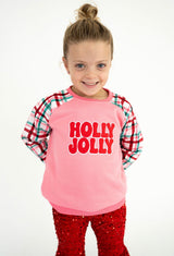 Holly Jolly Patch Plaid Crew | Toddler & Youth - Teigan & Co