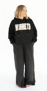 Hornets Patch Acid Wash Hoodie | Women's - Teigan & Co