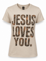 Jesus Loves You Rhinestone Camo Tee - Teigan & Co