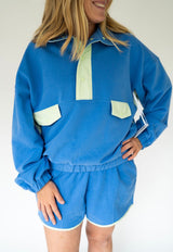 Katydid Blue Quarter-Snap Two-Piece Athletic Set | Women's - Teigan & Co