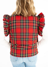 Katydid Holiday Plaid Ruffle Puffer Vest | Women's - Teigan & Co