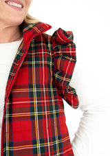Katydid Holiday Plaid Ruffle Puffer Vest | Women's - Teigan & Co