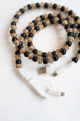 Leopard Beaded 4 - in - 1 Charging Cable - Teigan & Co